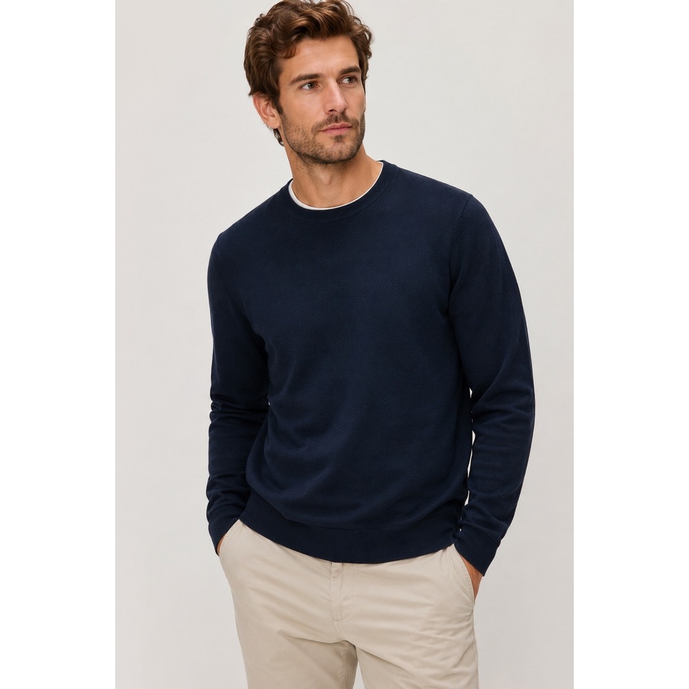 Selected Homme SLHBRENT Organic Cotton‎ Crew Neck Sweater Dark Sapphire XL NEW